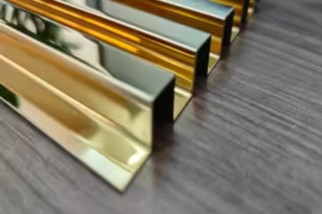 Stainless Steel Gold Hairline Fluted Panel in usa